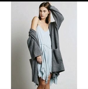 Free People Tattered Up Shred Slip Dress Scoop Neck Asymmetrical Sz XS